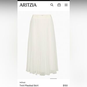 White pleated midi skirt